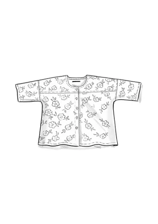 “Bodil” woven linen blouse - aubergine/mønstret