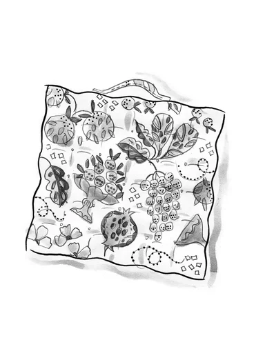 “Fruits” organic cotton seat cushion - dark ash grey