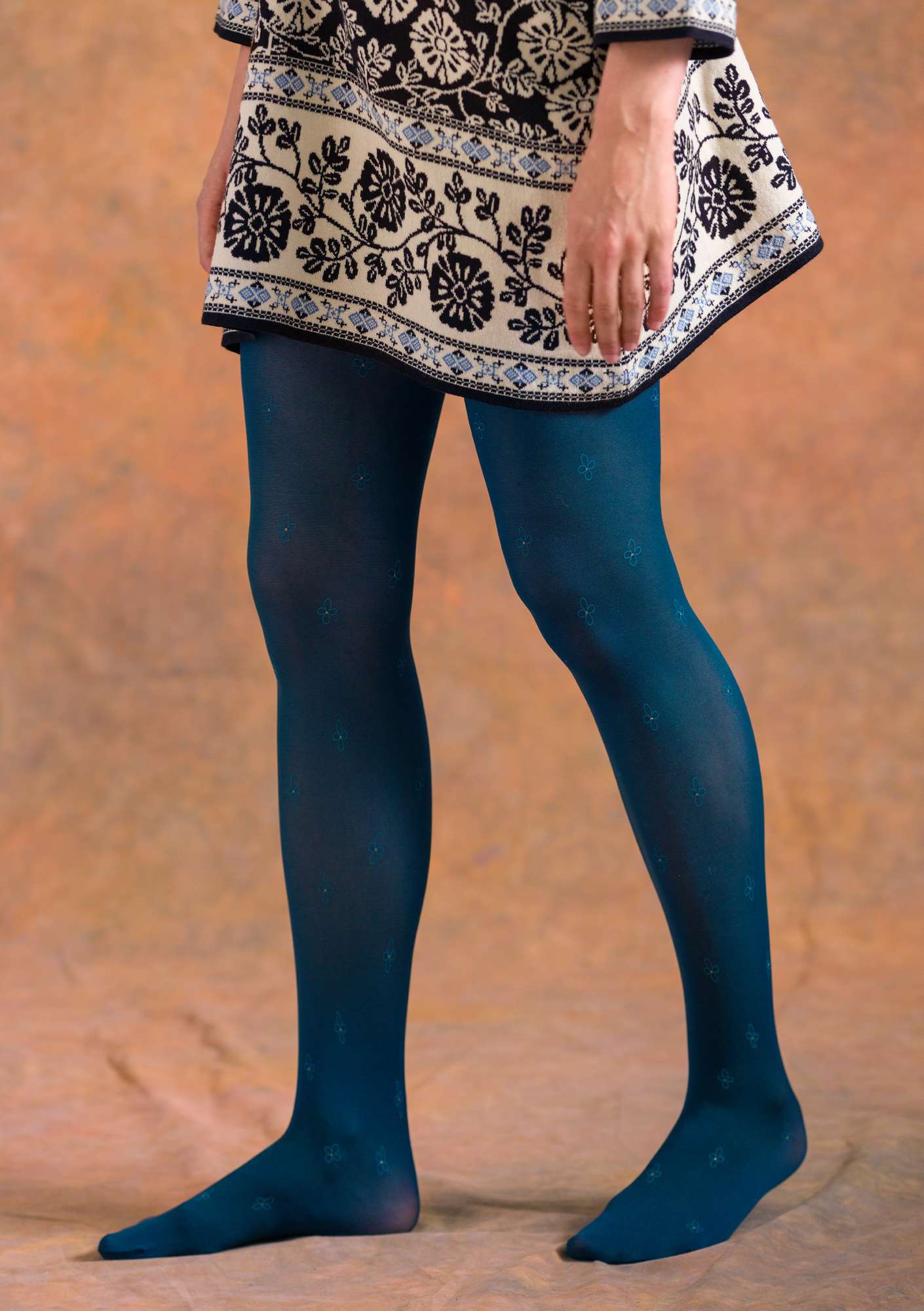 “Anna” tights made of recycled polyamide dark petrol blue thumbnail