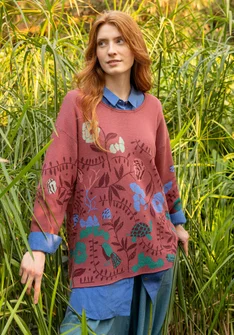 Pull "Mockingbird" en coton biologique/recyclé - rouge sourd