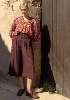 Webhose „Flora Flow“ aus Viskose - dunkelaubergine