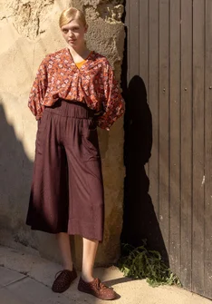 Webhose „Flora Flow“ aus Viskose - dunkelaubergine