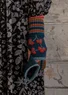 “Saga” recycled wool fingerless gloves (petrol blue One Size)