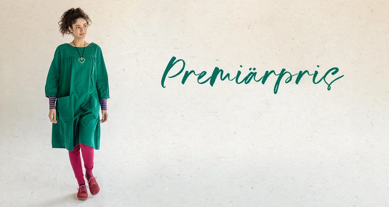 Premiärpris på fina klänning Benedita i ekologisk bomull*. 