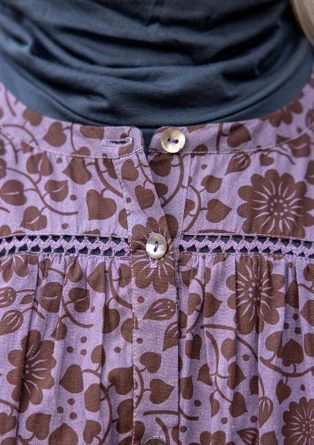 Blouse "Marianne" en coton biologique - lilas-gris