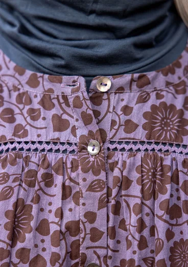 Blouse "Marianne" en coton biologique - lilas-gris