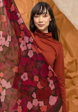 Carré fleuri "Hillevi" en viscose/laine - aubergine foncé