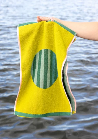 “Sunset” organic cotton guest towel, 2-pack - green sea glass