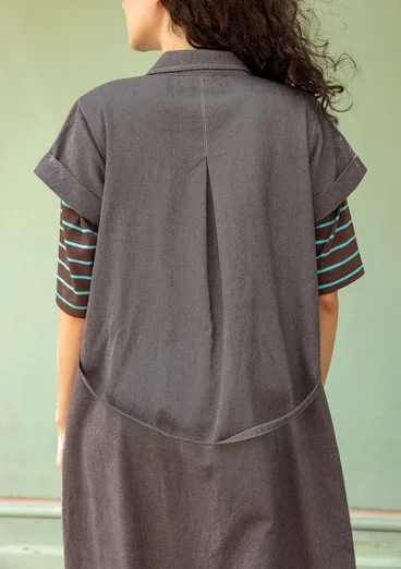 “Ines” woven organic cotton dress - graphite