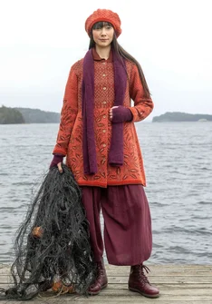 Langstrickjacke „Nova Scotia“ aus Lammwolle - kupfer-gemustert
