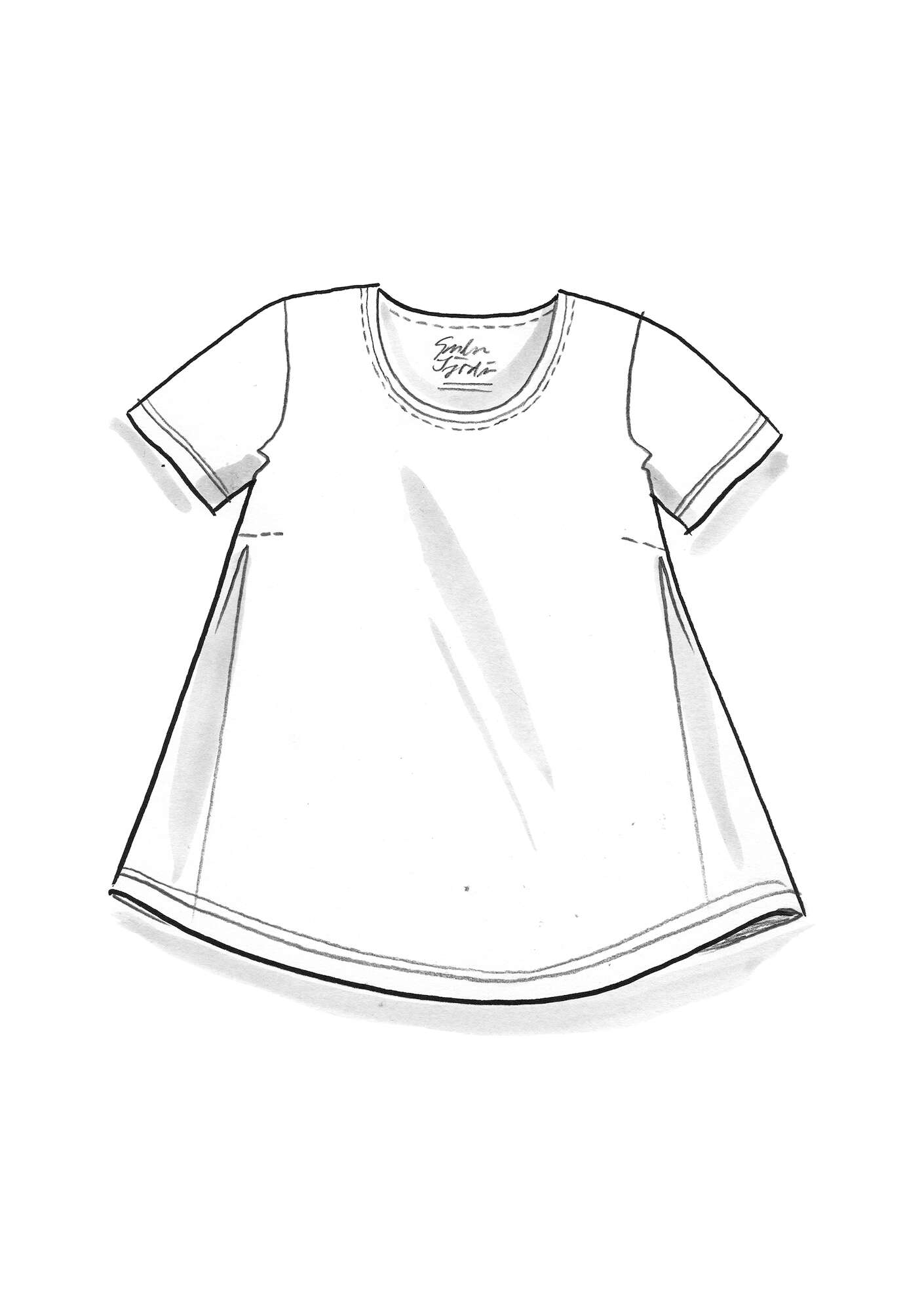 “Ines” short-sleeve jersey top in organic cotton black