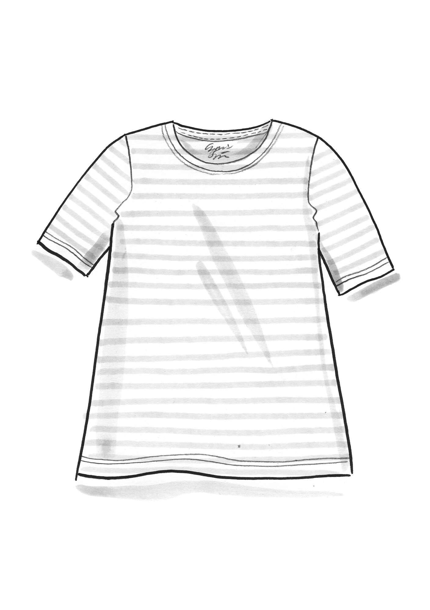 Stripete T-skjorte i økologisk bomull