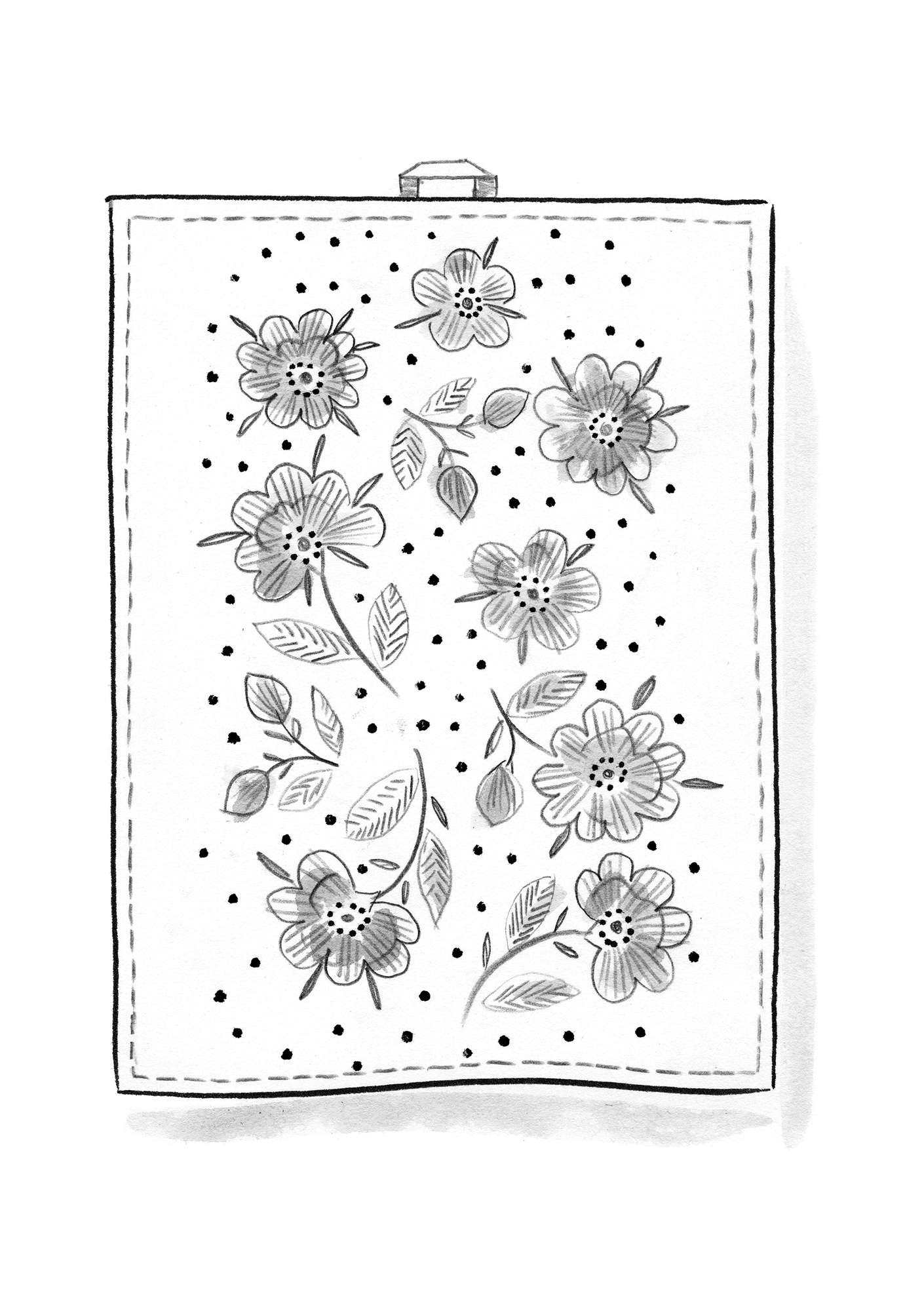“Ingrid” organic cotton tea towel dark natural