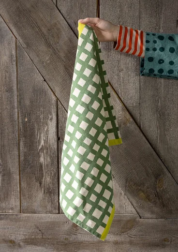 “Play” organic cotton tea towel - coriander