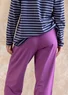 Essential striped sweater in organic cotton (dark indigo/thistle M)