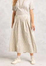 “Hilda” woven organic cotton skirt - natural/patterned