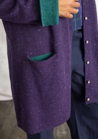 Lambswool blend coatigan - blackberry/melange