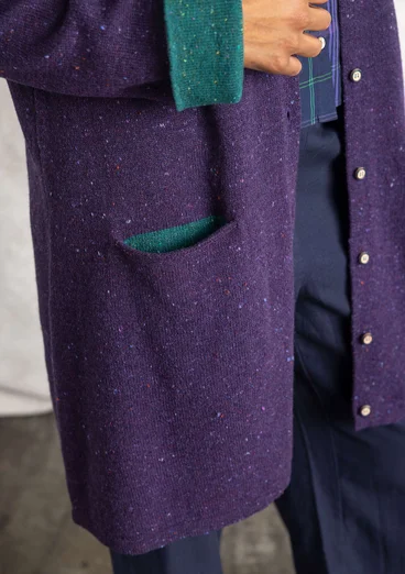 Lambswool blend coatigan - blackberry/melange