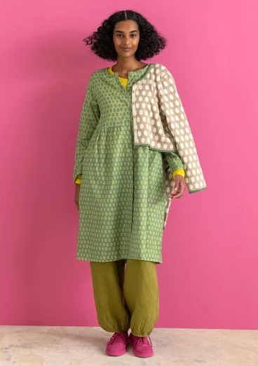 Robe tissée ”Vendela” en coton biologique - romarin/motif