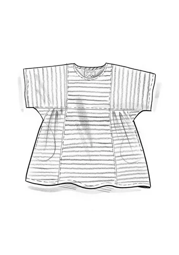 Webtunika „Reflexions“ aus Bio-Baumwolle - schwarz-halbgebleicht