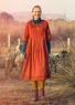 Woven “Strandfynd” dress in organic cotton (rust L)