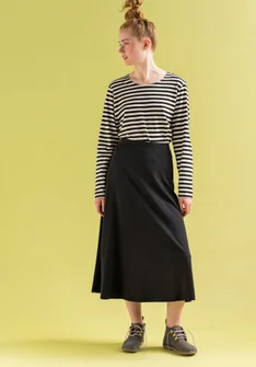 “Billie” jersey skirt in organic cotton/modal - svart