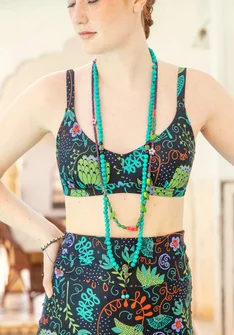 Bikiniyläosa ”Pacific” kierrätettyä polyamidia / elastaania - musta/kuviollinen