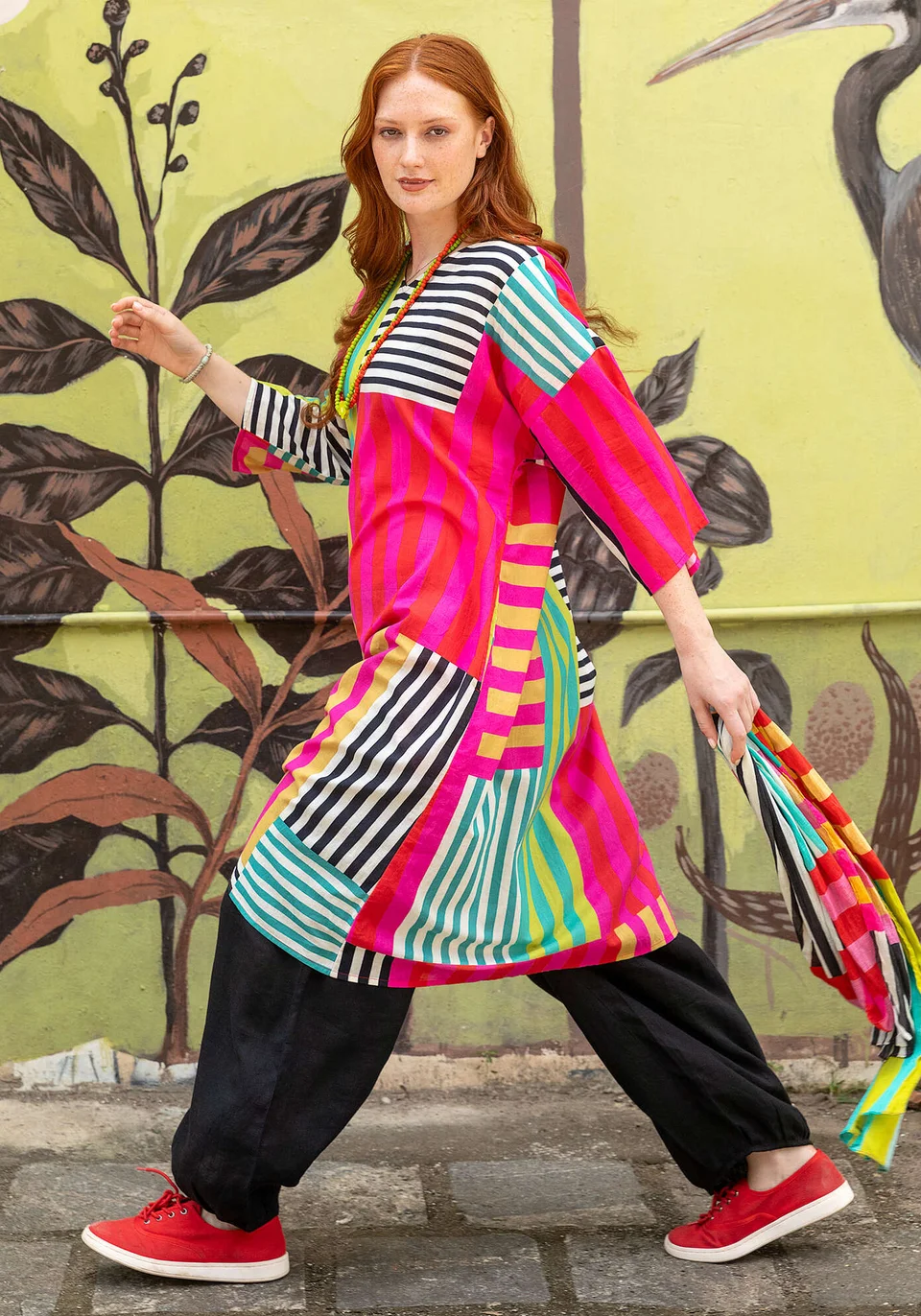 “Cherai” woven organic cotton dress - wild strawberry