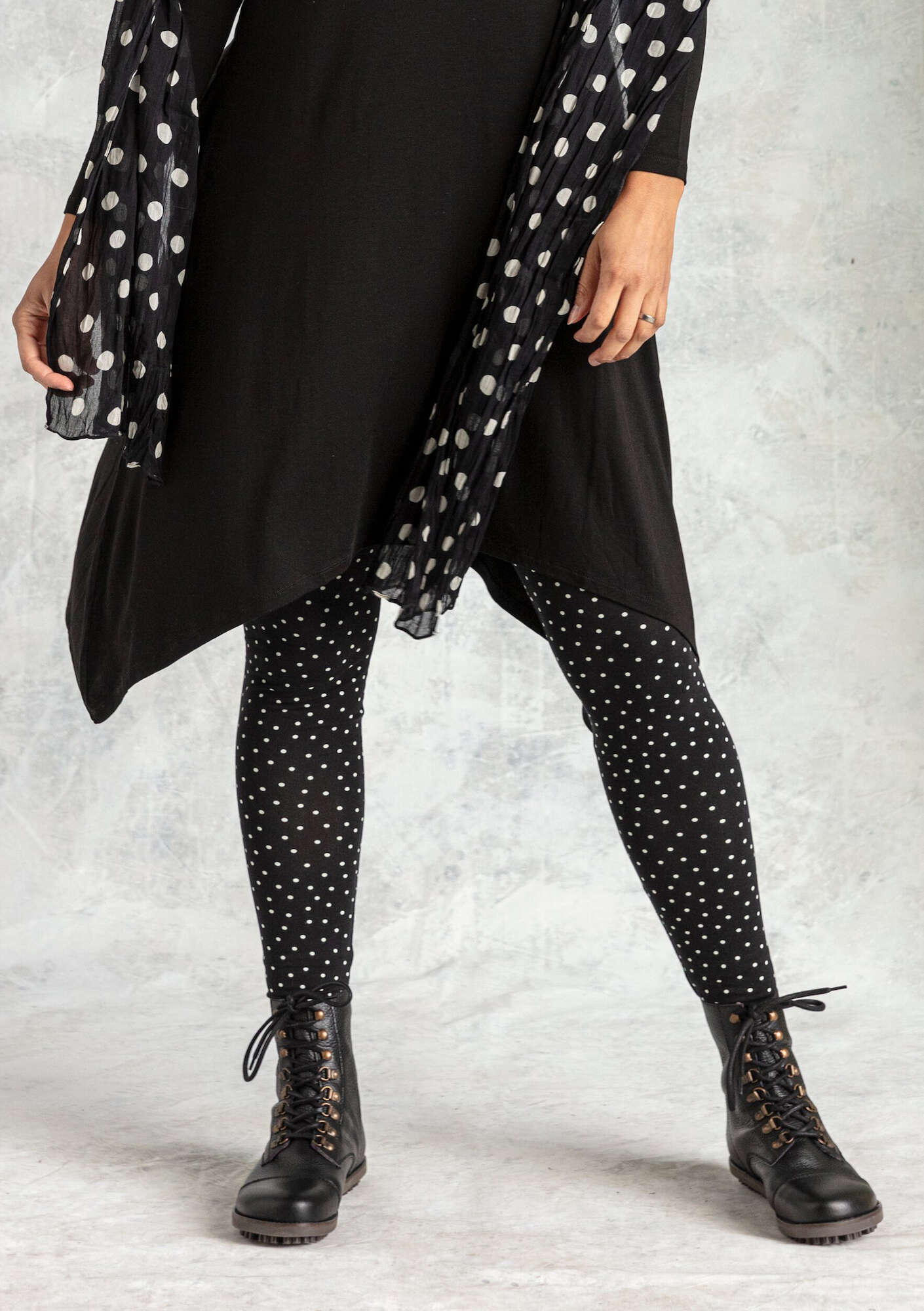 Legging  Pytte  en jersey de coton biologique/élasthanne noir/motif