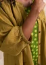Künstlerbluse „Amber“ aus Leinen (olive S)