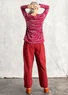 Organic cotton/elastane jersey trousers (lingonberry XS)