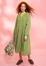 “Noira” checked organic cotton dress - grass green