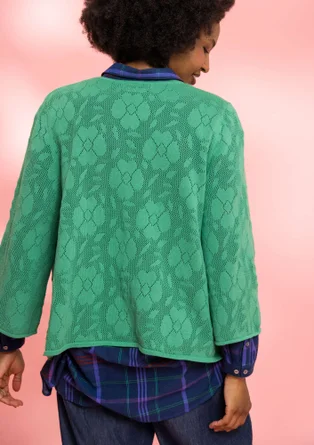 Gilet "Blomstra" en maille de coton biologique/recyclé - malachite