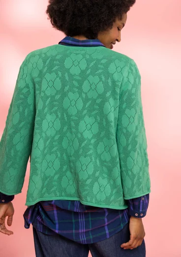 Gilet "Blomstra" en maille de coton biologique/recyclé - malachite