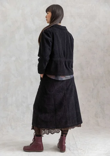 “Rime” organic cotton corduroy skirt - black