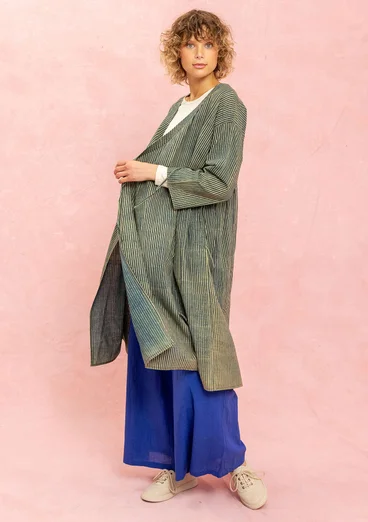 Robe tissée ”Rose hip” en coton biologique - indigo vert