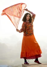 “Okinawa” wool shawl - parrot red