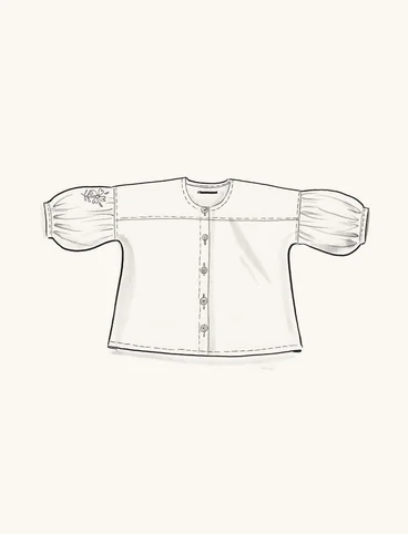 Linen blouse - varmgr0SL0randig