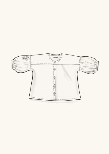 Linen blouse - light warm grey/striped