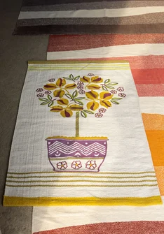 “Lemon Tree” rug in organic cotton - natural