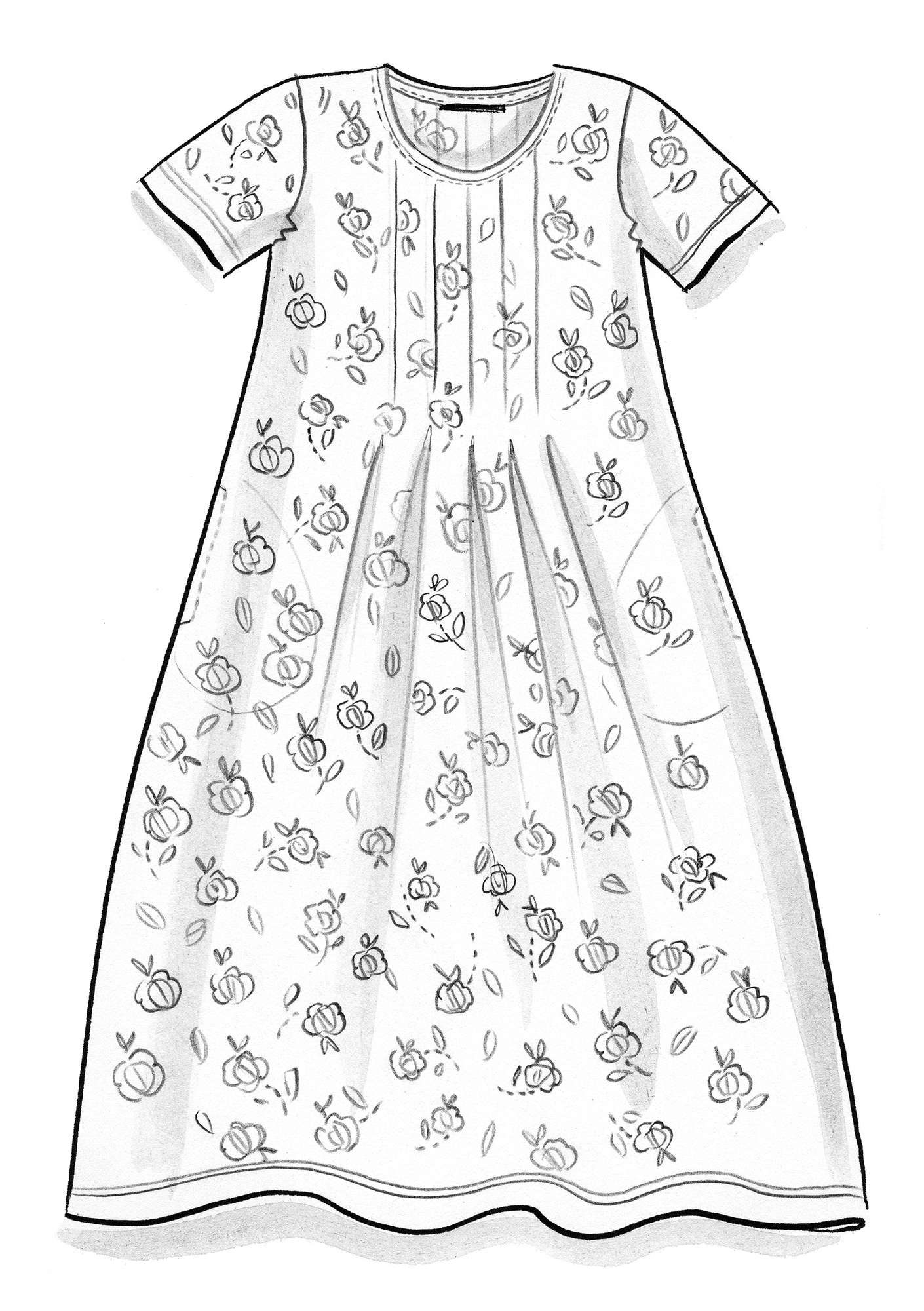 Kleid „Vanja“ aus Öko-Baumwolle mitternachtsblau-gemustert