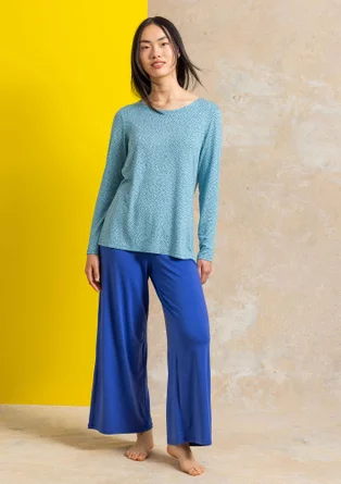 “Bianca” jersey top in lyocell/spandex - blue topaz/patterned