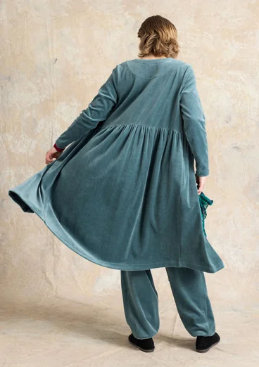 Robe boutonnée en velours de coton biologique/polyester recyclé - arbre à thé