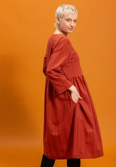 Kleid „Sofia“ aus Bio-Baumwollgewebe - krapprot