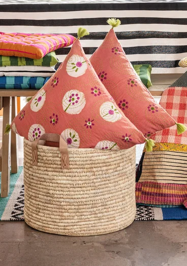 “Indra” organic cotton cushion cover - rowan