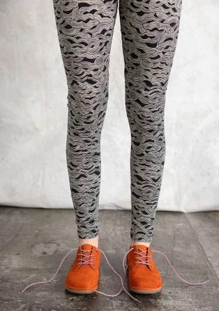 “Mona” organic cotton/elastane jersey leggings - black/patterned