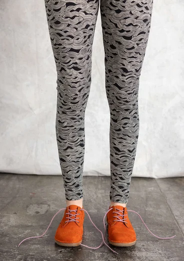 “Mona” organic cotton/elastane jersey leggings - black/patterned