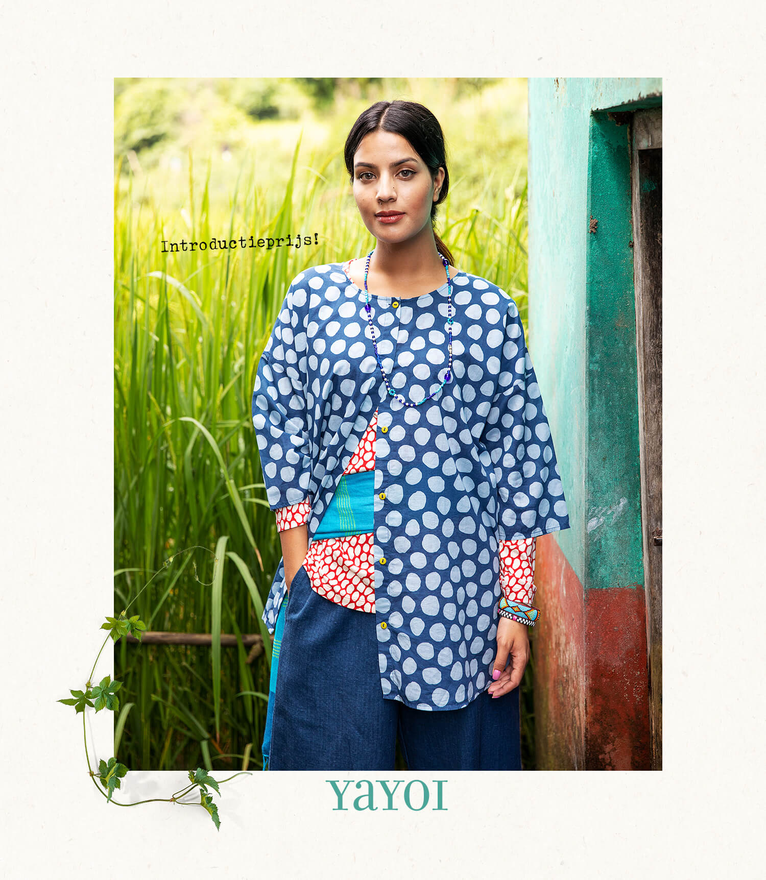 “Yayoi” woven organic cotton blouse