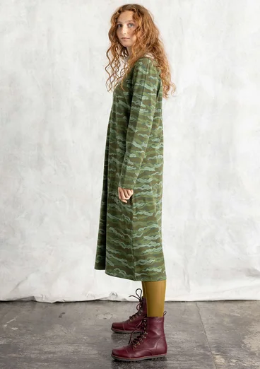 Jerseykleid „Mona“ aus Bio-Baumwolle/Elasthan - waldgrün-gemustert