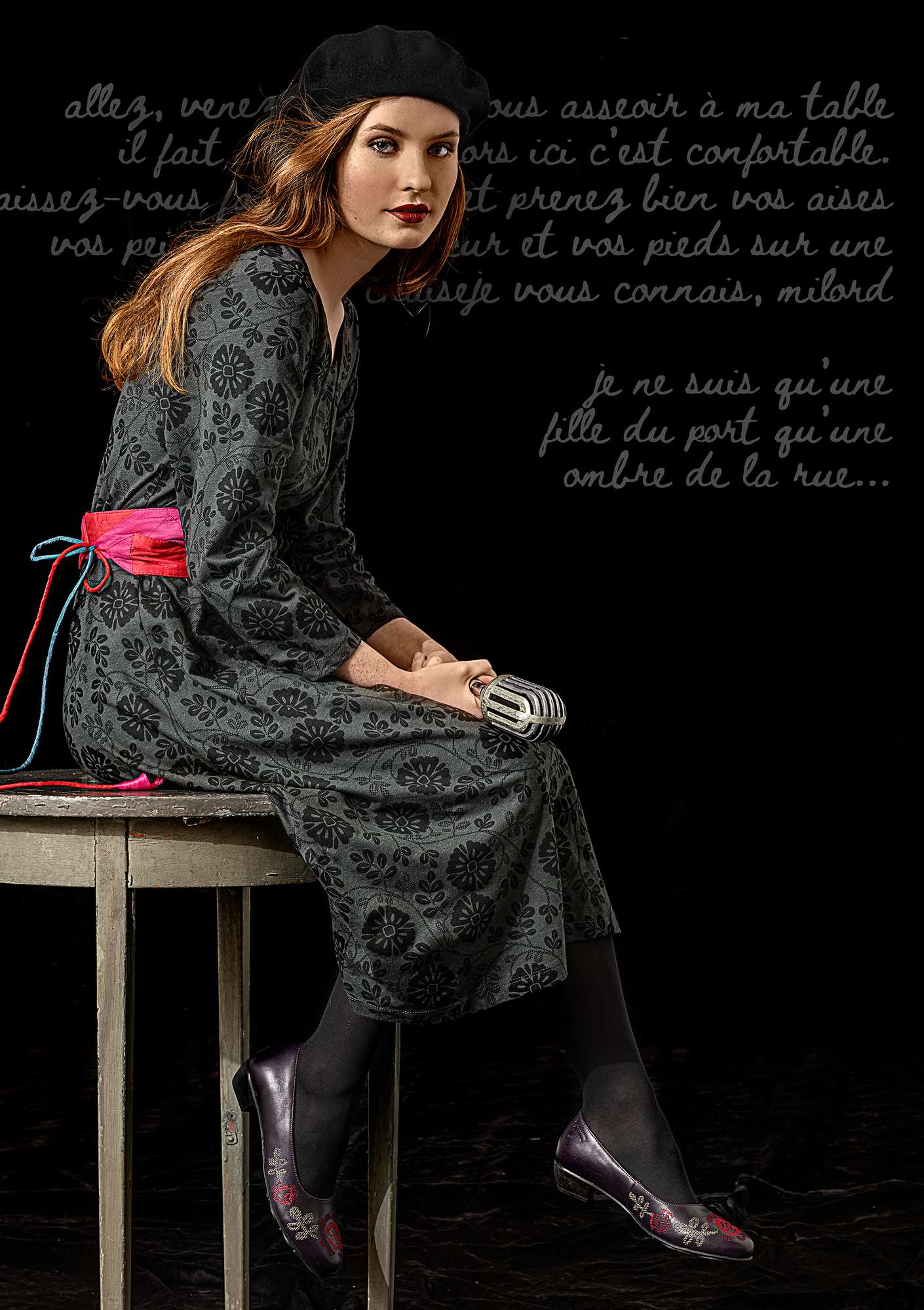 Trikåklänning  Piaf  i ekologisk bomull/lin mörk askgrå thumbnail